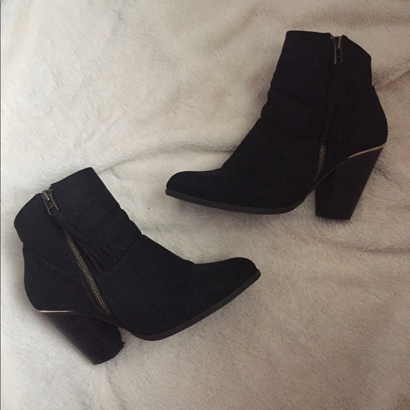 Charlotte Russe Shoes - Charlotte Russe Fringe Zip Booties